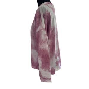 Boutique‎ C+D+M Collection Mauve& White Mineral Wash Lightweight Sweatshirt Sz M